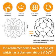 Load image into Gallery viewer, EAMBRITE Christmas Lights 84LT Bush Net Lights Diamond Shape LEDs 8 Modes Timer Waterproof Battery Powered for Yard Bushes Indoor Outdoor Decorations (Warm White)