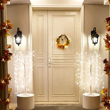 Load image into Gallery viewer, EAMBRITE 4FT Lighted Willow Tree, Weeping Willow Artificial Tree with 180 Twinkle Fairy Lights, White Christmas Tree for Home Office Holiday Party Indoor Outdoor Decoration