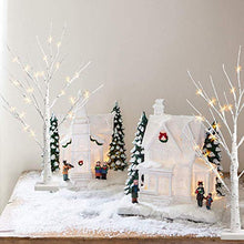 Load image into Gallery viewer, EAMBRITE Lighted Birch Tree for Home Decor, Set of 2 Money Tree Indoor, Battery Operated Tabletop Mini Artificial Tree with Lights for Christmas Centerpiece Mantel Summer Decorations (2FT/Warm White)