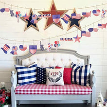 Load image into Gallery viewer, 4th of July Ornaments for Tree, Vanthylit 24pcs Wooden Independence Day Decorations, Hanging Memorial Day Ornaments for Home Table Tiered Tray Party Favor