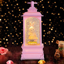 Load image into Gallery viewer, PEIDUO Lighted Easter Lantern Snow Globe Music Boxes Animated , Easter Bunny Lamp Lantern for Home Decoration, Holidays Home Decor, Tabletop Decorative and Gift,3 AA Battery or USB