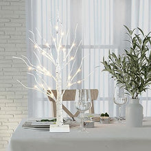 Load image into Gallery viewer, PABIPABI Lighted Birch Tree, 24 LED 22'' Christmas Tree, Tabletop ceterpiece Artificial Tree Lights Battery Powered Timer for Home Office Bedroom Wedding