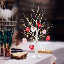 Load image into Gallery viewer, EAMBRITE White Birch Tree 2FT 24LT Christmas Tree Light with Wood Ornament Centerpiece Decor for Home Wedding Party Holiday