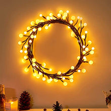 Load image into Gallery viewer, Vanthylit 8.8FT Brown Rattan Frosted Ball Ornaments Garland Lights with 84 Sphere LED Warm White Waterproof Decorative for Home Decoration,Garden,Wedding,Xmas Party