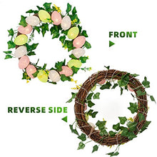 Load image into Gallery viewer, EAMBRITE Easter Egg Wreath 13” 16LT Spring Wreath with Timer Function Battery Operated for Front Door Window Wall