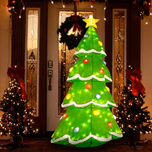 Load image into Gallery viewer, PEIDUO 7Ft Inflatable Christmas Yard Decorations, Christmas Inflatables Outdoor Decorations Waterproof, Inflatable Christmas Tree with Stakes Ropes
