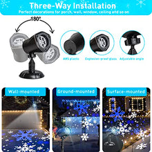 Load image into Gallery viewer, White Blue Snowflake Projector Lights, LED Rotating Projector Light for Birthday, Wedding, Theme Party, Garden, Home Winter Decor