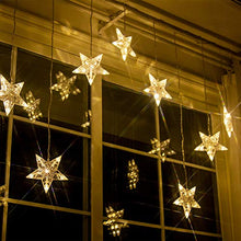 Load image into Gallery viewer, Vanthylit Star Curtain String Lights with Twinkle Lights Warm White Window Fairy Lights with Waterproof Transformer Christmas Star Decoration Lights for Indoor and Outdoor Decoration