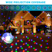 Load image into Gallery viewer, EAMBRITE Multi Activated Party Lights with Remote and Base for Show Club Pub Disco Multi Function Rotating Falling Snow Projector for Xmas Moving Points Landscape Lights for Home Yard Garden