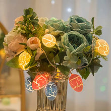 Load image into Gallery viewer, Eambrite Easter Egg Decorations Easter Themed Fairy Lights with 10 Colourful Eggs Powered by Battery Easter Decorations for Party Home Decor - Crystal Cable (7FT/5m)