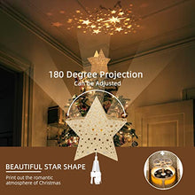 Load image into Gallery viewer, Christmas Tree Topper Lighted Star, Projector Christmas Tree Topper Christmas Decorations, 3D Hollow Sparkling Star Lighted Tree Topper for Christmas Tree Decorations