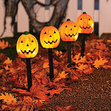 Load image into Gallery viewer, Vanthylit 4PK Halloween Pathway Light with 20LT Clear Bulbs Lights Pumpkin Stakes Light for Outdoor Halloween Decorations