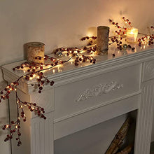 Load image into Gallery viewer, EAMBRITE Christmas Decorations 1.8m 88 LEDs Red Frosted Holly Berry Garland with Warm White Light Waterproof Vine with Lights for Indoor Outdoor Home Garden Party Decoration