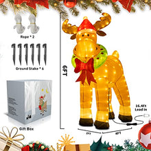 Load image into Gallery viewer, PEIDUO Inflatable Reindeer Christmas Yard Decorations, Christmas Inflatables Outdoor 6Ft Reindeer, Inflatable Christmas Reindeer with Stakes Ropes