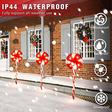 Load image into Gallery viewer, EAMBRITE 3PK Christmas Pathway Markers, 23” 48LT Lollipops Peppermint Pathway Lights, Candy Cane Lights with 8 Modes for Christmas Outdoor Decorations