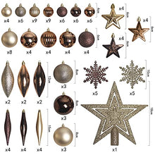 Load image into Gallery viewer, EAMBRITE Christmas Bauble Set Coffee Brown Champagne Christmas Balls with Star Tree Topper for Garland Wreath Christmas Tree Decoration