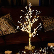 Load image into Gallery viewer, EAMBRITE 2FT Small Gold Twig Tree with Lights Pearls & Beads Jewelled Tree Decorations Light up Tree Powered by Battery for Christmas Party Home Decor
