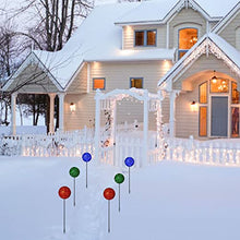 Load image into Gallery viewer, EAMBEITE 3PK Christmas Ball Pathway Lights with 45 LED Bulbs Decoration for Holiday Christmas Stake Lights on Outdoor Patio Yards Driveways Pathways (Red/Green/Blue)