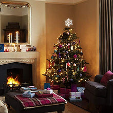 Load image into Gallery viewer, EAMBRITE 9.5” Frozen Crystal Twinkle Snowflake Christmas Tree Topper Bright Cool White Led Treetop Light for Home Party Holiday Winter Xmas Decorations