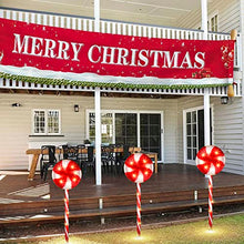 Load image into Gallery viewer, EAMBRITE 3PK Christmas Pathway Markers, 23” 48LT Lollipops Peppermint Pathway Lights, Candy Cane Lights with 8 Modes for Christmas Outdoor Decorations