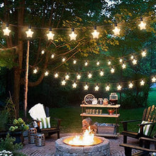 Load image into Gallery viewer, EAMBRITE Star String Lights Outdoor, Waterproof Hanging Star Lights Connectable, 32 FT 10 Stars LED Twinkle Lights for Indoor, Outdoor, Bedroom, Easter, Christmas, Ramadan, Patio, Garden Decorations