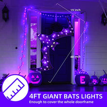 Load image into Gallery viewer, EAMBRITE Halloween Window Lights 4FT Giant Bat Light with 30 Purple Lights Waterproof Window Silhouette Light Decoration for Wall Window Porch Yard Fireplace Outdoor Halloween Decor