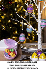 Load image into Gallery viewer, EAMBRITE Weißer Oster Baum mit bunten Eiern, Batterie betriebener Zweigbaum mit Lichtern, Oster Geschenke für Kinder (60 cm/24 LEDs)