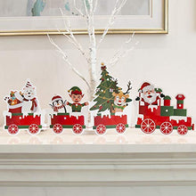 Load image into Gallery viewer, EAMBRITE Lighted Christmas Table Decorations Christmas Train Around Christmas Tree with 22LT Micro Led Multicolor Double-Sided Foldable Train Cut-Outs Tabletop Tree Skirt Lights Battery Powered