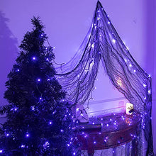 Load image into Gallery viewer, Eambrite Halloween Lights 20m 200 LED Purple Fairy Lights Plug in with Horror Halloween Music Sync Waterproof Outdoor String Lights Decorations for Garden Home Haunted House Décor- Black Cable