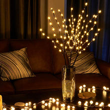Load image into Gallery viewer, EAMBRITE Lighted Fluffy Willow Branches 33IN 90LT Brown Branch Lights with Pip Rice Berry Plug in for Holiday Party Wedding Home Decoration Indoor Outdoor Use (Vase Excluded)