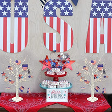 Load image into Gallery viewer, Set of 2 Patriotic Indoor Tree Decorations for 4th of July Home Decor