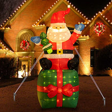 Load image into Gallery viewer, Christmas Inflatable Lights, Vanthylit Santa Claus Outdoor Decoration 6FT Blow Up Santa Gift Box with Bright Warm White LED Christmas Decoration for Yard Holiday Indoor and Outdoor Use