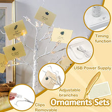 Load image into Gallery viewer, Vanthylit Money Tree Gift Holder Set of 2, 24 LED Warm White Lights Battery Powered Timer, with 24 Clips and 12 Greeting Cards, Gift Holder Decor for Photo Mother's Day Christmas Graduation Gifts