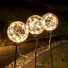 Load image into Gallery viewer, EAMBEITE 3PK Christmas Ball Pathway Lights with 45LT Bulbs Decoration for Holiday Christmas Stake Lights on Outdoor Patio Yards Driveways Pathways