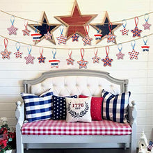 Load image into Gallery viewer, Vanthylit 4th of July Decorations Ornaments, 24 Pieces Hanging Star Ornaments for Independence Day, Red White and Blue Fabric Hanging Star Decorations for Patriotic Day Memorial Day Party Home Decor