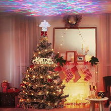 Load image into Gallery viewer, PEIDUO Christmas Clearance 11" RGB Praying Angel Tree Topper with Built-in Rotating Ripple Projector for Crown Xmas Tree Topper Decoration