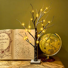 Load image into Gallery viewer, PEIDUO 2FT Snow Dusted Tree Lights with 24LT Warm White LED Battery Operated Bonsai Tree for Home Office Daily Christmas Halloween Indoor Decorations