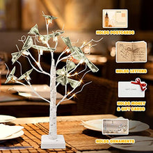 Load image into Gallery viewer, PEIDUO Money Tree, 2FT 24LT Timer Gift Card Tree Holder with 12 Clips and 6 Greeting Cards, Lighted Tabletop Decoration, for Birthday Wedding Christmas and Back to School Gifts