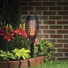 Load image into Gallery viewer, EAMBRITE 4PCS Outdoor Solar Torch Lights Waterproof Landscape Garden Pathway Light with Vivid Dancing Flickering Flames, with Auto On/Off Dusk to Dawn, for Christmas Lights Decoration