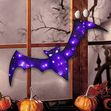 Load image into Gallery viewer, Vanthylit Halloween Decoration, Hanging Bat Glittered with 30LED Purple Lights for Indoor and Outdoor Use Spooky Bat Light for Halloween Party Patio Yard Porch Wall