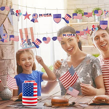Load image into Gallery viewer, 4th of July Ornaments for Tree, Vanthylit 24pcs Wooden Independence Day Decorations, Hanging Memorial Day Ornaments for Home Table Tiered Tray Party Favor