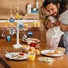 Load image into Gallery viewer, PEIDUO Fathers Day Table Decorations, Happy Fathers Day Decorations for Home with 10 Hanging Ornaments, Battery Powered Fathers Day Centerpiece Decorations with Timer (2FT 24LT Warm White)