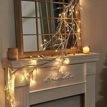Load image into Gallery viewer, EAMBRITE Christmas Decorations 1.8m White Garland with 48 Warm White Lights Waterproof Pre-Lit Vine Twig Plug in for Indoor Outdoor Home Garden Party Decoration