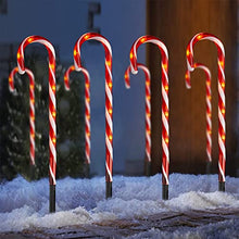 Load image into Gallery viewer, Vanthylit 8PK 64LT Candy Cane Pathway Markers Christmas Lawn Stake Lights for Outdoor Decorations