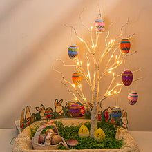 Load image into Gallery viewer, Easter Decor, Vanthylit Pre-lit Easter Egg Floral Tree Lights with Timer, 2FT Easter Table Centerpiece Decoration, LED Birch Tree with Light, Easter Egg Tree for Table, Easter Decorations for The Home