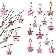 Load image into Gallery viewer, Vanthylit 4th of July Decorations Ornaments, 24 Pieces Hanging Star Ornaments for Independence Day, Red White and Blue Fabric Hanging Star Decorations for Patriotic Day Memorial Day Party Home Decor