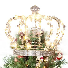 Load image into Gallery viewer, EAMBRITE Chritsmas Tree Topper, 60LT Jeweled Crown Tree Topper with 8 Modes Control Diamonds Treetop for Christmas Tree Decorations