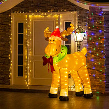 Load image into Gallery viewer, Eambrite 6FT Light up Inflatable Reindeer Christmas decorations Outdoor Mains Powered Blow up Reindeer Yard Decorations Waterproof for Front Door Garden Lawn Party