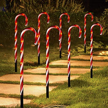 Load image into Gallery viewer, DELICHTER LED 8er Zuckerstangen Lichterketten Rot-Weiß Warm Weiß Lichter mit 8 Modi, Strombetrieben Weihnachtsbeleuchtung Deko für Außen und Innen Garten Weihnachten(44CM)