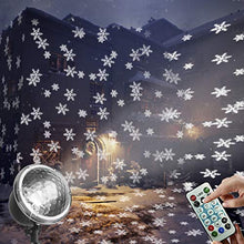 Load image into Gallery viewer, EAMBRITE Christmas Snowflakes Projector Light with Remote Control Outdoor Snow Falling Projection Lights for Xmas Home Yard Garden Party